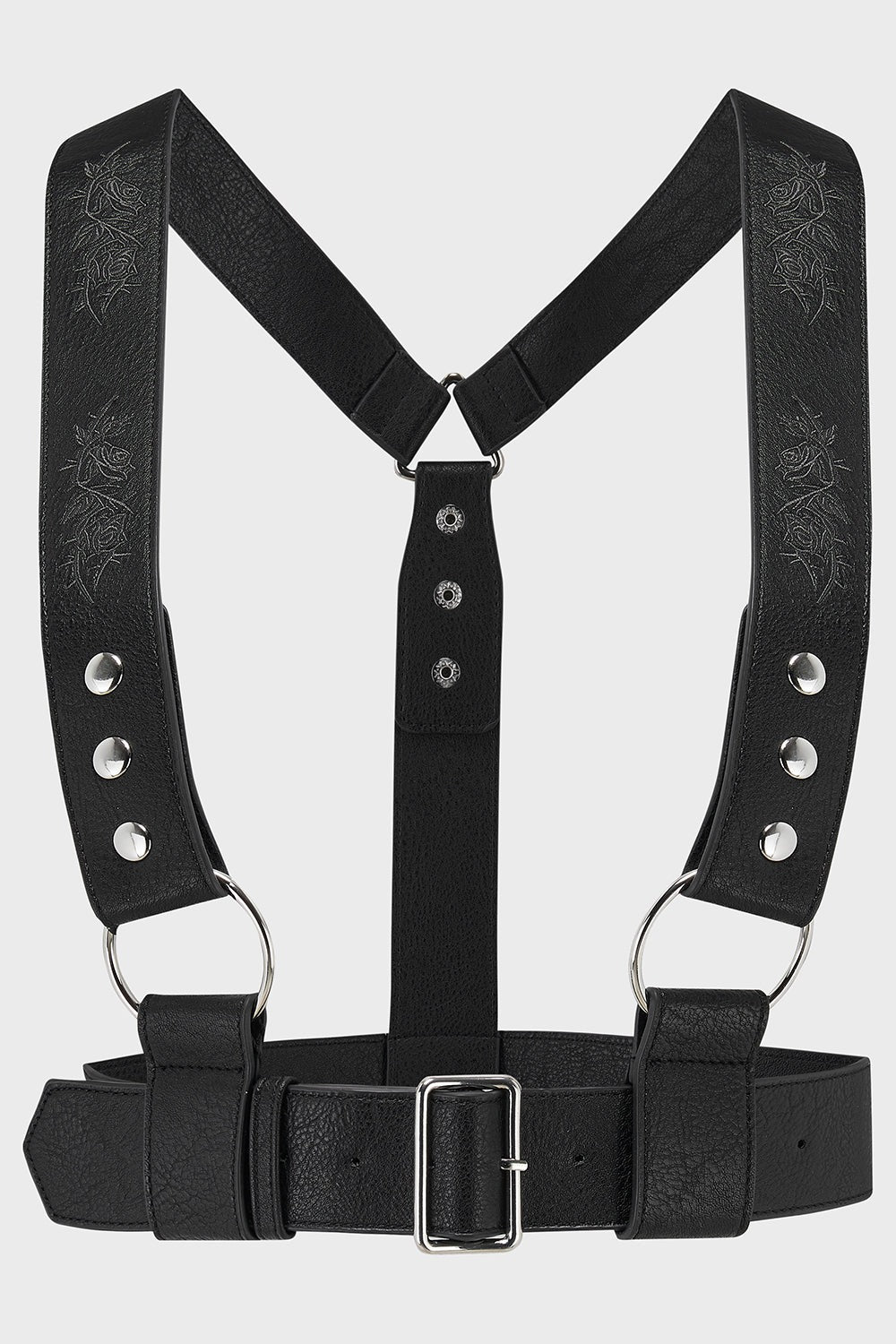 womens gothic vegan leather harness belt