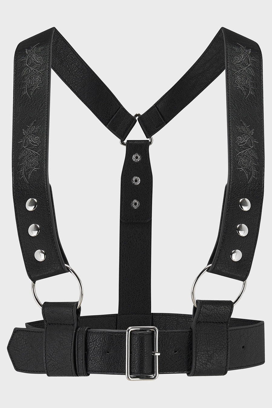 womens gothic vegan leather harness belt