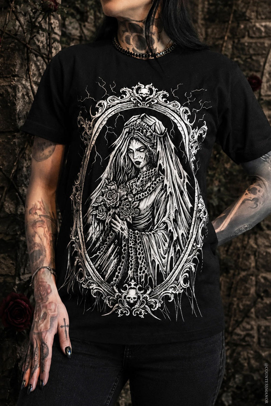 ghostly wedding bride t-shirt 