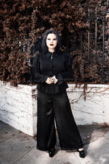 ruffle victorian gothic peplum button-up top for women