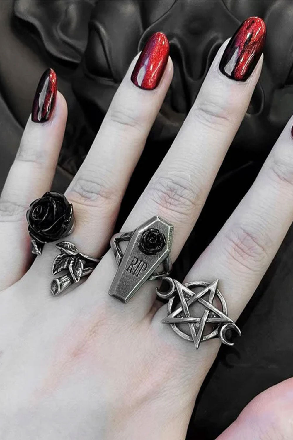 Pewter occult ring for goths