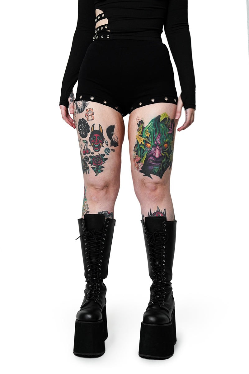 womens emo eyelet shorts