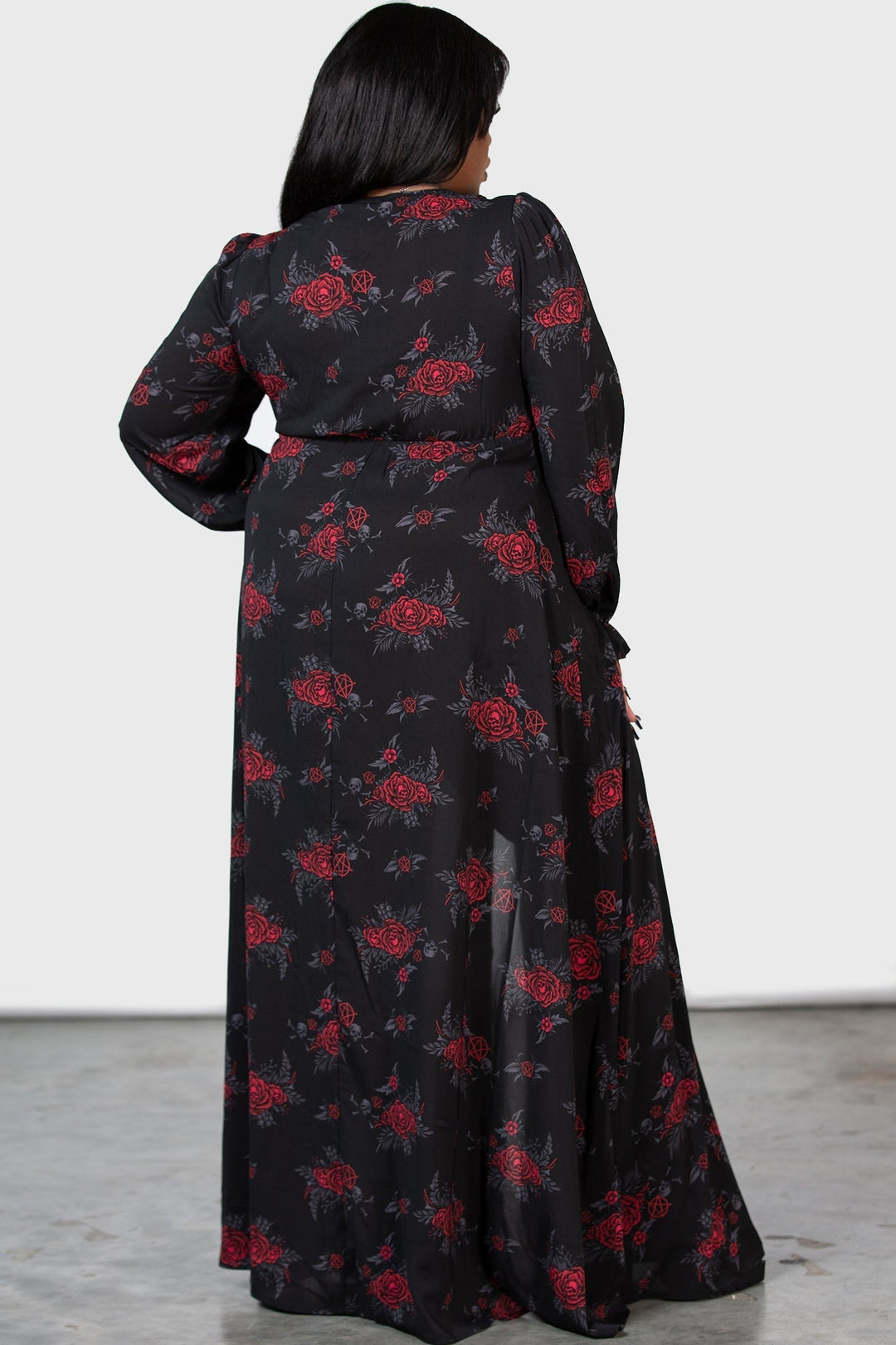 womens slit maxi flowers pattern cottagecore dress