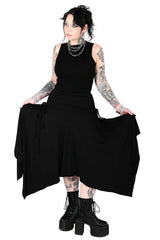 goth grunge punk womens high low black skirt