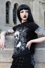 VampireFreaks black cotton shirt with white heavy metal panda graphic