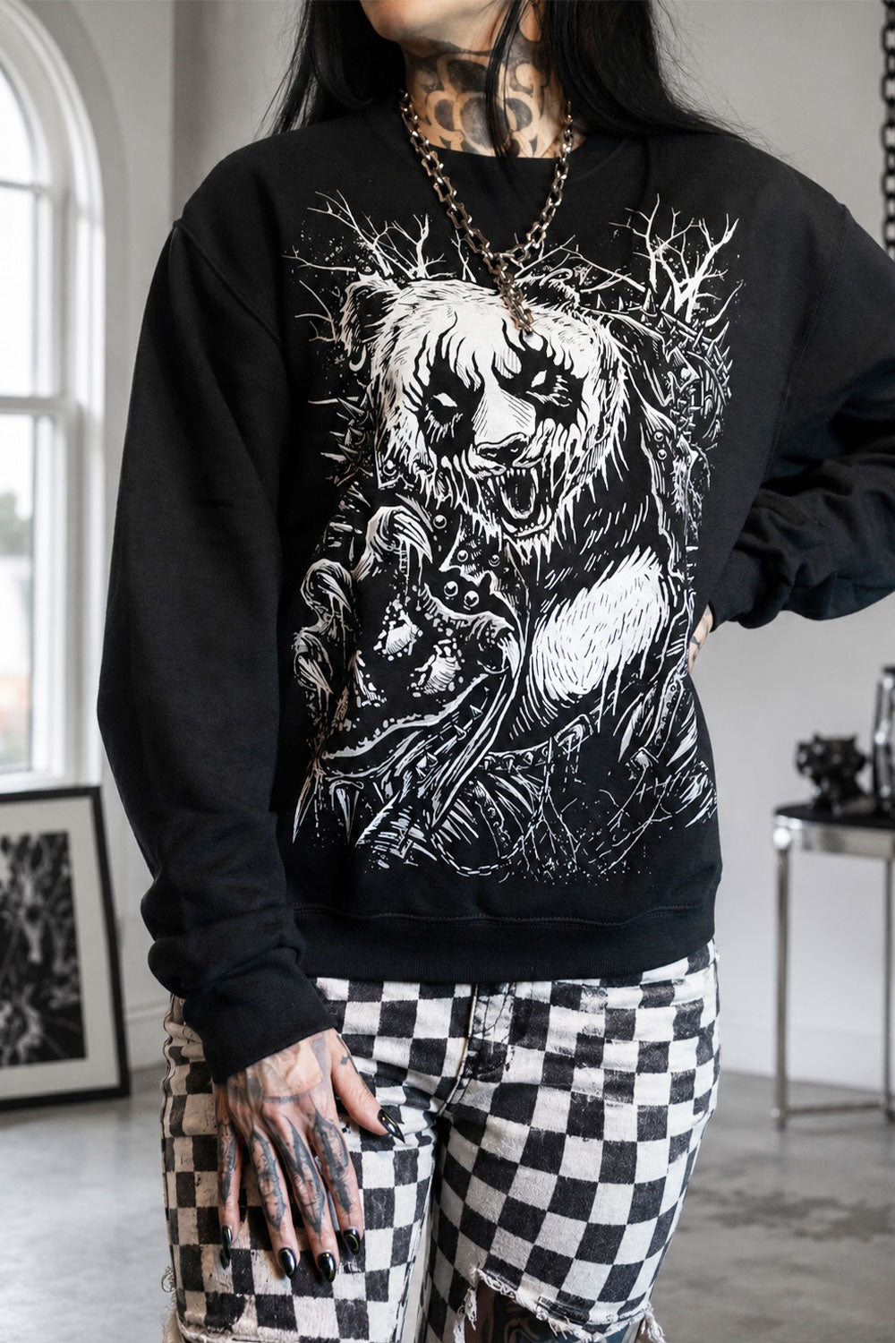 gothic panda bear sweater sweatshirt