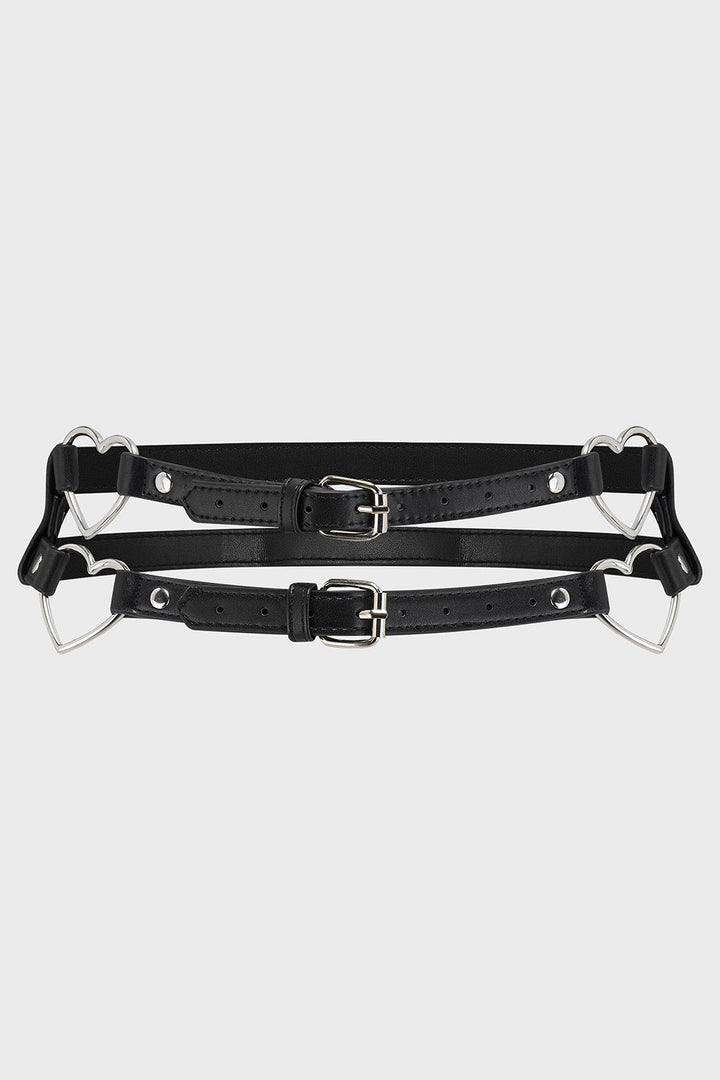 vegan leather heart harness waist belt