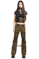 Pantalones con cremallera y diseño militar de Tripp NYC [VERDE DEL EJÉRCITO]
