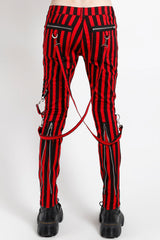 Pantalón clásico con tirantes de Tripp NYC [RAYAS ROJAS Y NEGRAS]