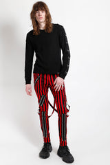 Pantalón clásico con tirantes de Tripp NYC [RAYAS ROJAS Y NEGRAS]