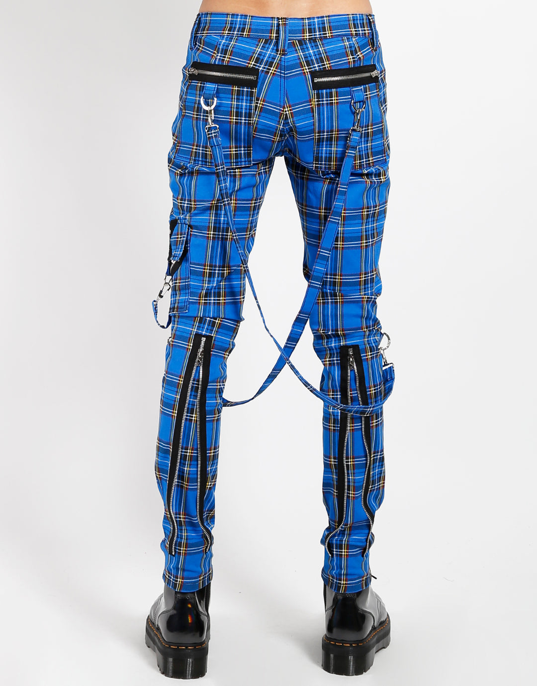 Tripp Punk Bondage Pants [Blue Plaid]