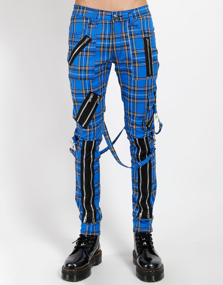 Tripp Punk Bondage Pants [Blue Plaid]