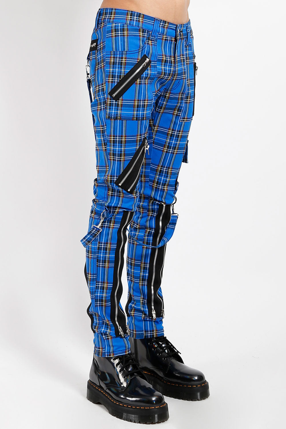 Pantalones de bondage Tripp Punk [Cuadros azules]