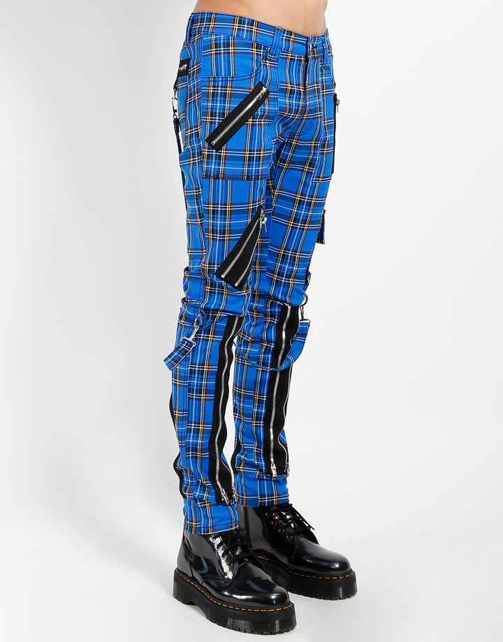 Tripp Punk Bondage Pants [Blue Plaid]