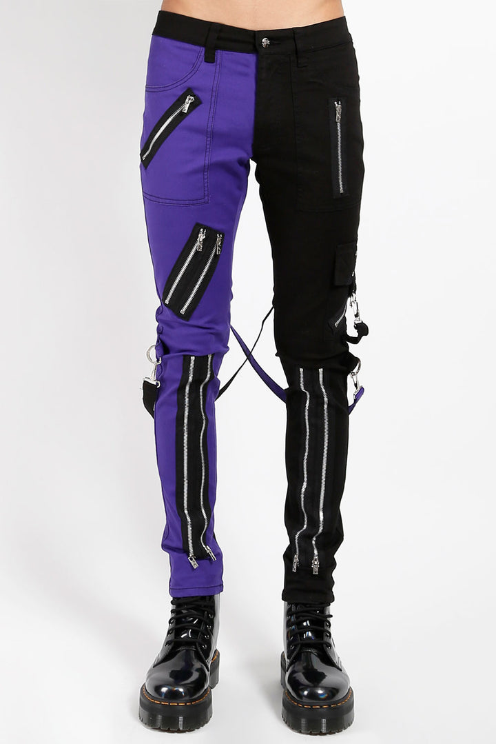 Tripp NYC Split Leg Bondage Pants [Black/Purple]