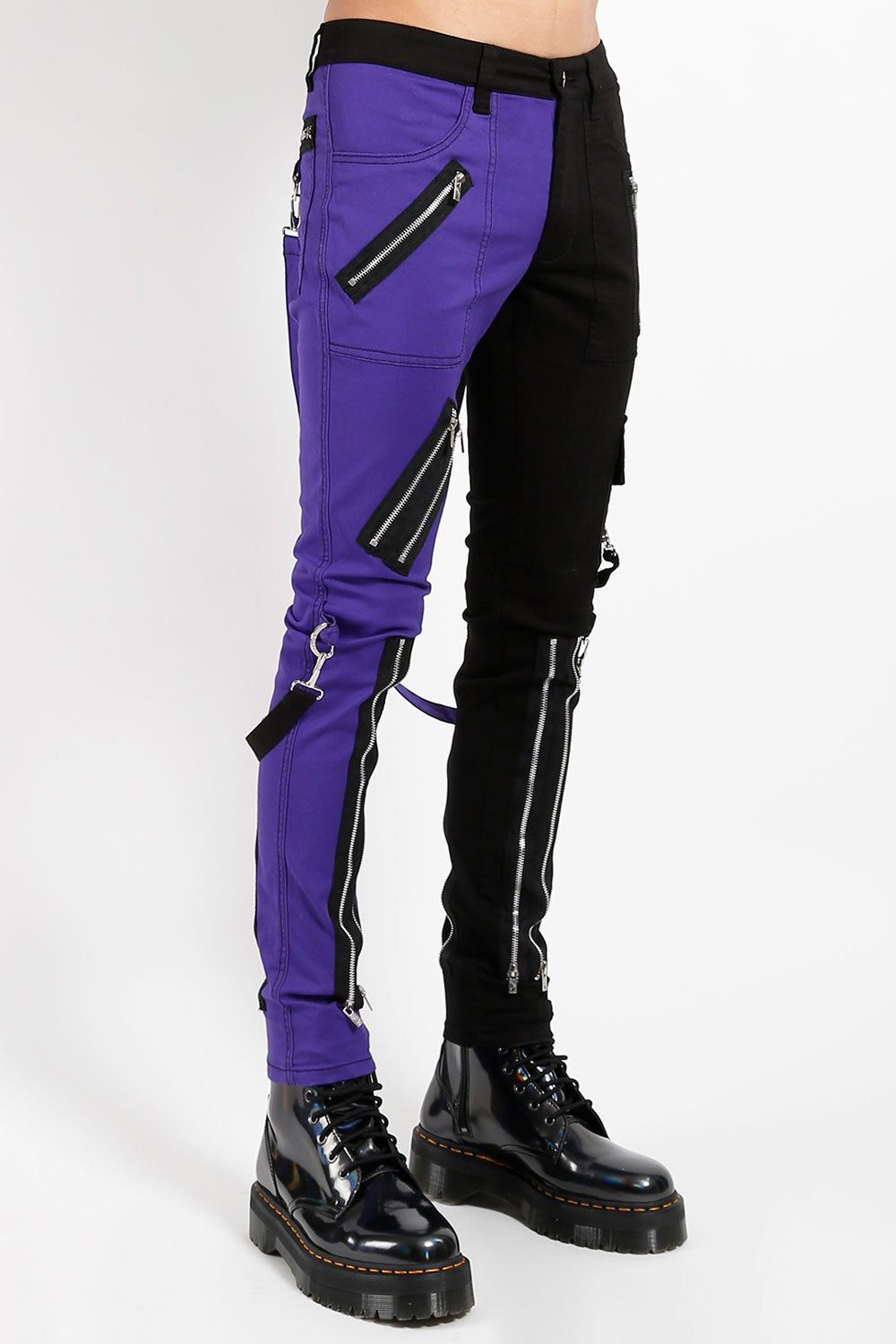 Tripp NYC Split Leg Bondage Pants [Black/Purple]