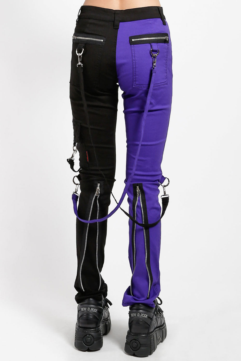 Tripp NYC Split Leg Bondage Pants [Black/Purple]