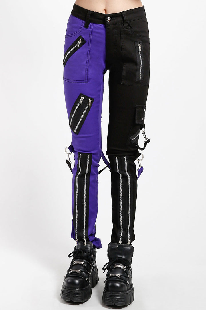 Tripp NYC Split Leg Bondage Pants [Black/Purple]