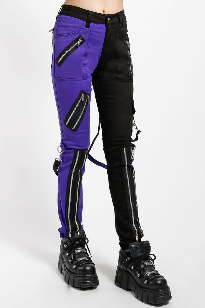 Tripp NYC Split Leg Bondage Pants [Black/Purple]