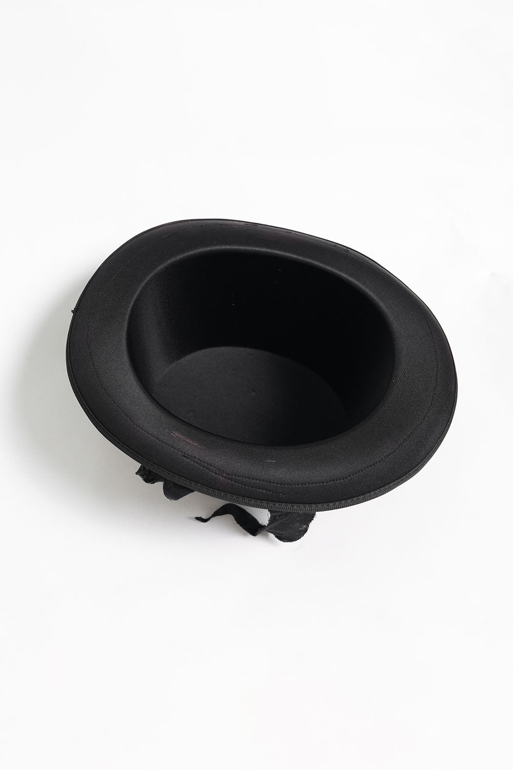Inside view of black top hat