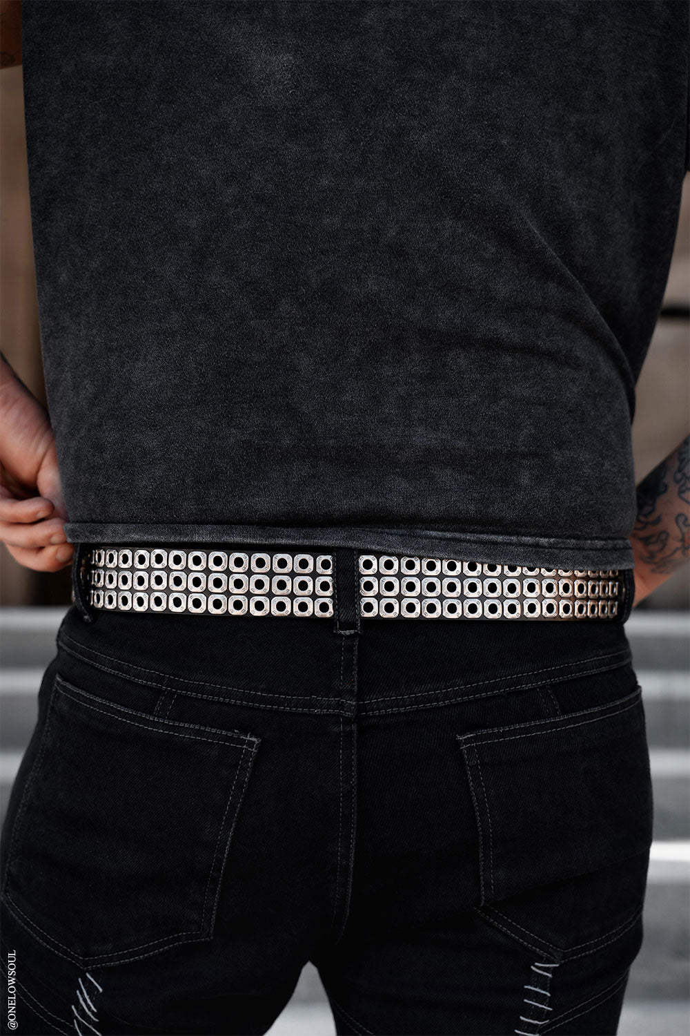 mens studded punk waist belt