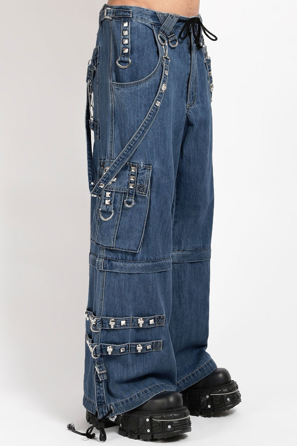 punk blue denim baggy pants