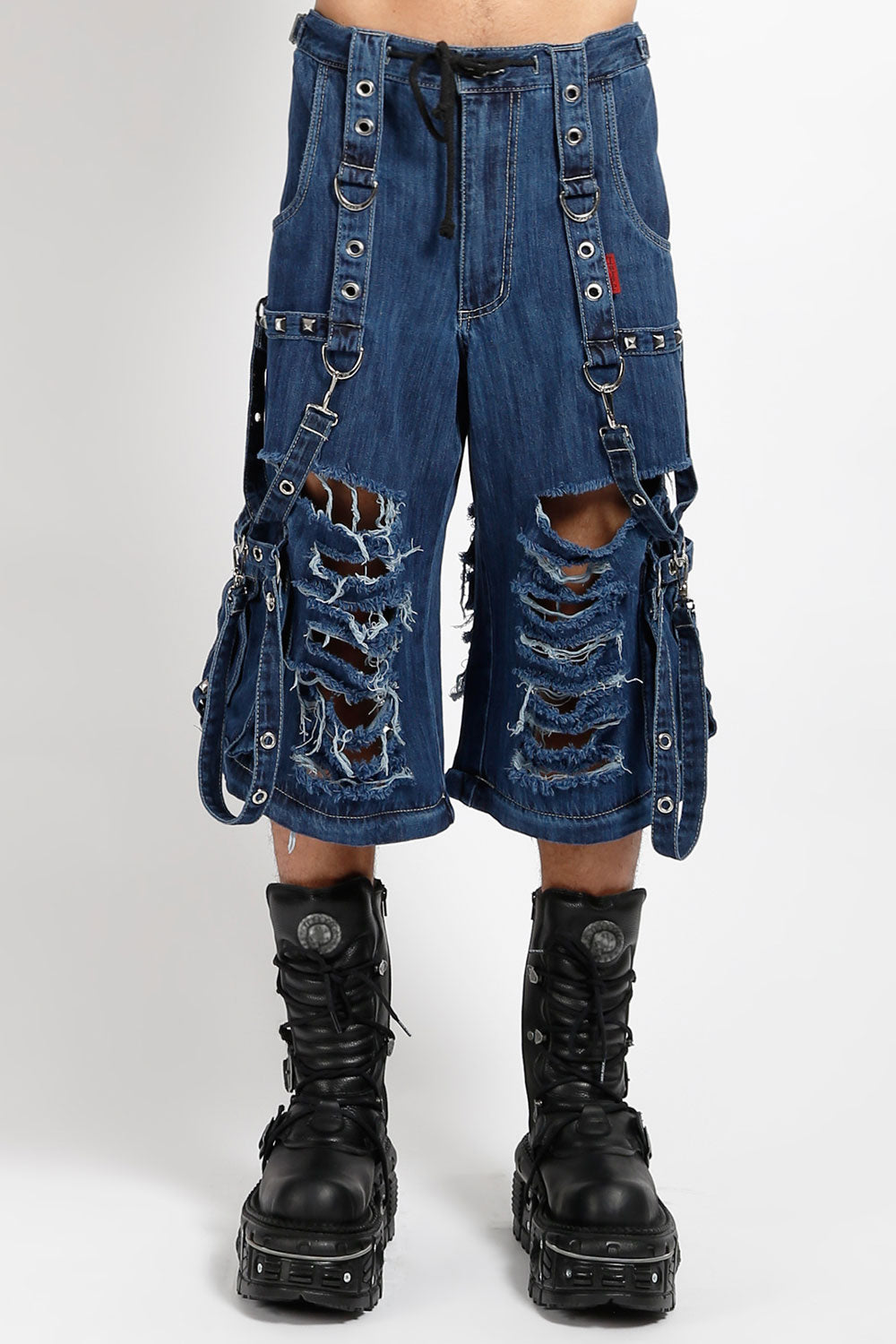 Tripp NYC Denim Strap Shredder Pants [BLUE DENIM] - XXS