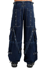 Pantalones con cremallera desmontable y tirantes de Tripp NYC [BLUE DENIM]