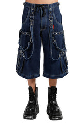 Pantalones con cremallera desmontable y tirantes de Tripp NYC [BLUE DENIM]