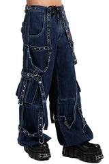 Pantalones con cremallera desmontable y tirantes de Tripp NYC [BLUE DENIM]