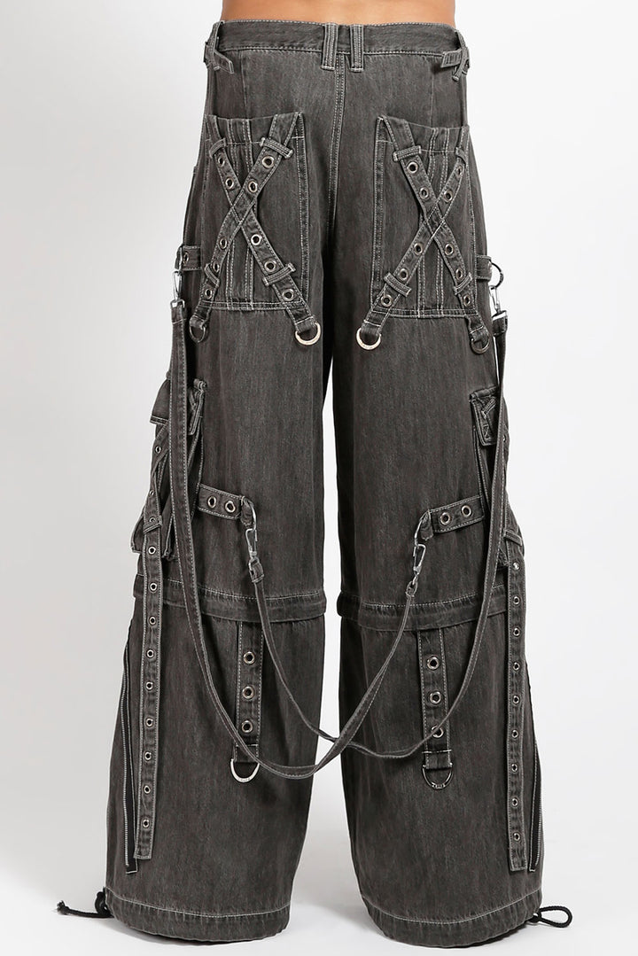 Tripp NYC Denim X Strap Pants [BLACK DENIM]