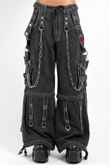 woman dark baggy jeans