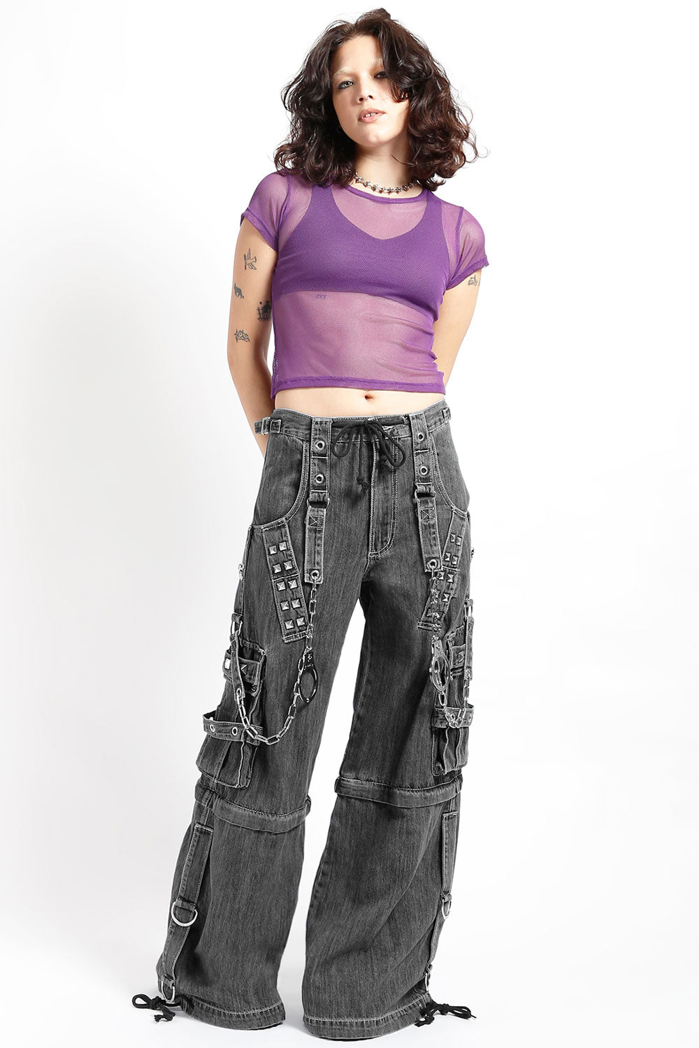 womens punk studded punk pants