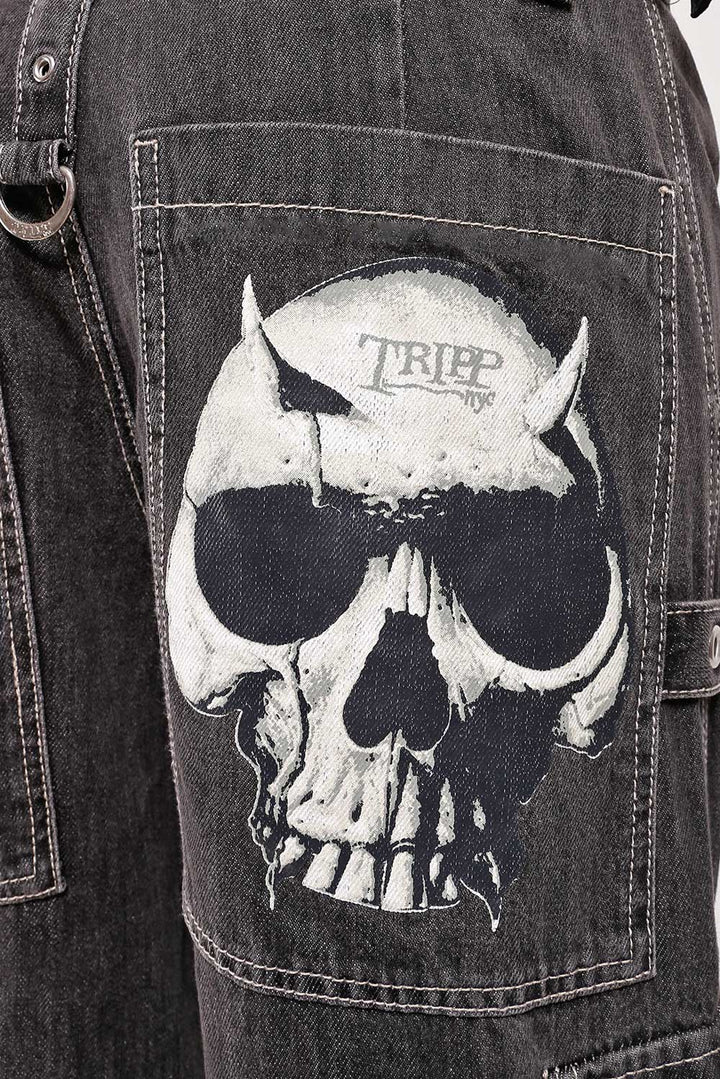 Tripp NYC Devil Skull Pants [Black Denim]