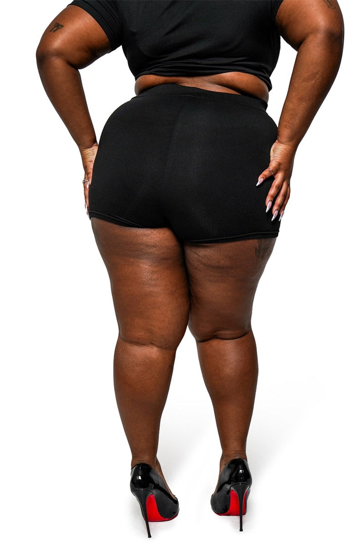 plus size womens emo shorts with lacing