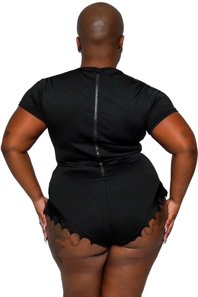 goth plus size womens batwing swimsuit 