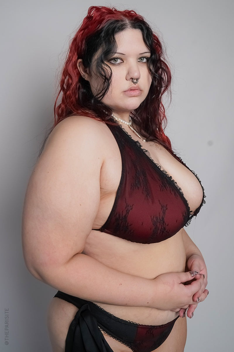red and black vampire gothic swimsuit by forest ink 