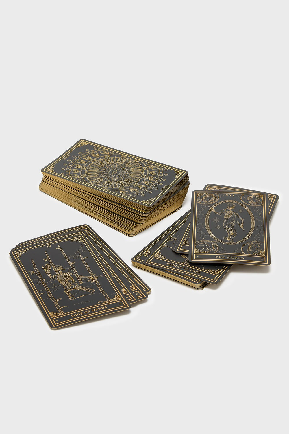 spooky ornate gold and black occult tarot cards by killstar