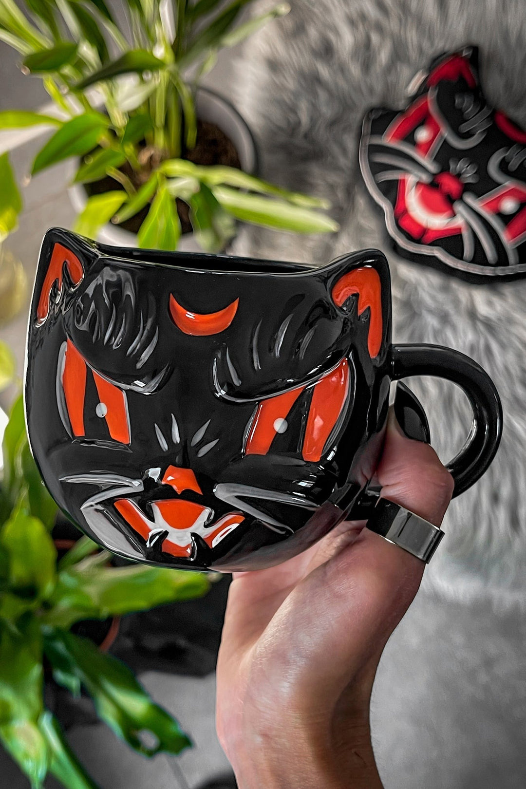 halloween cat coffee mug