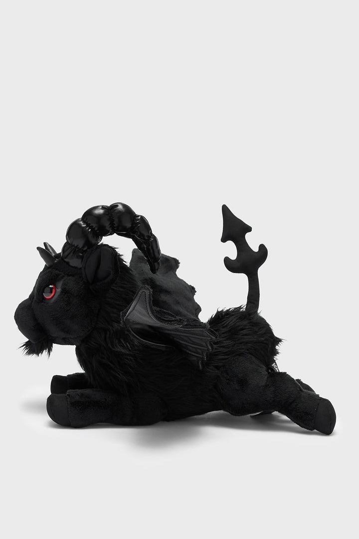 spooky black gothic occult black goat plushie toy stuffed animal 