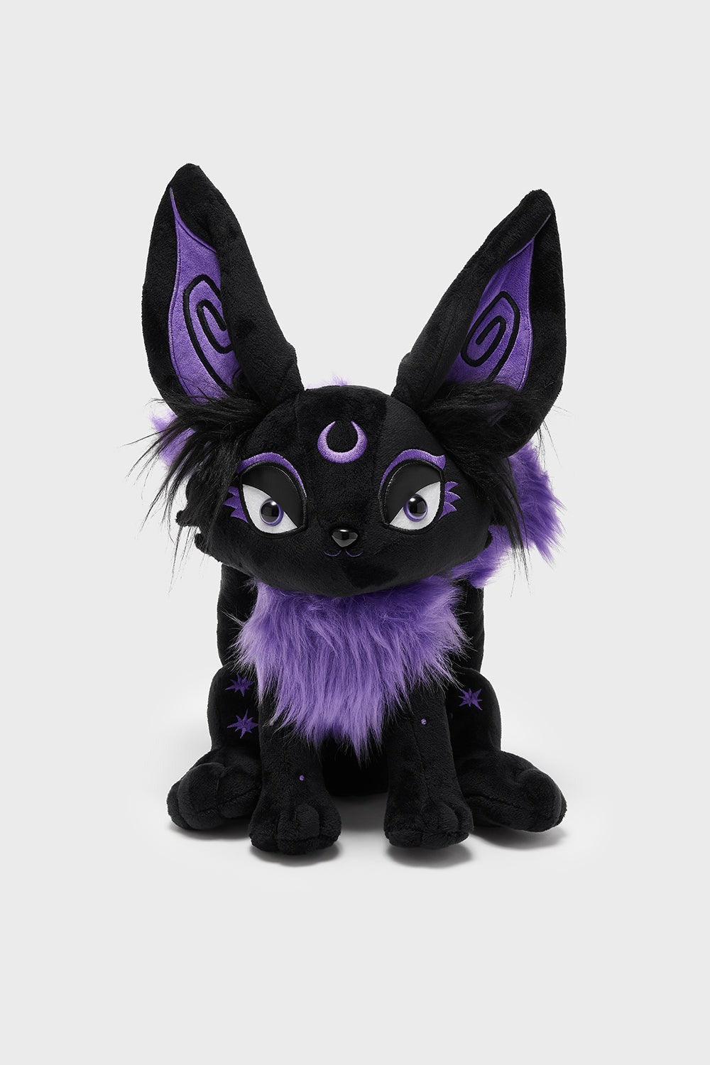 creepy cute black and purple magical creature plush