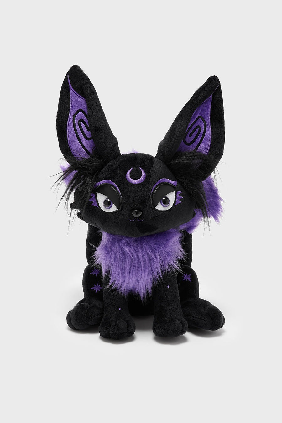creepy cute black and purple magical creature plush