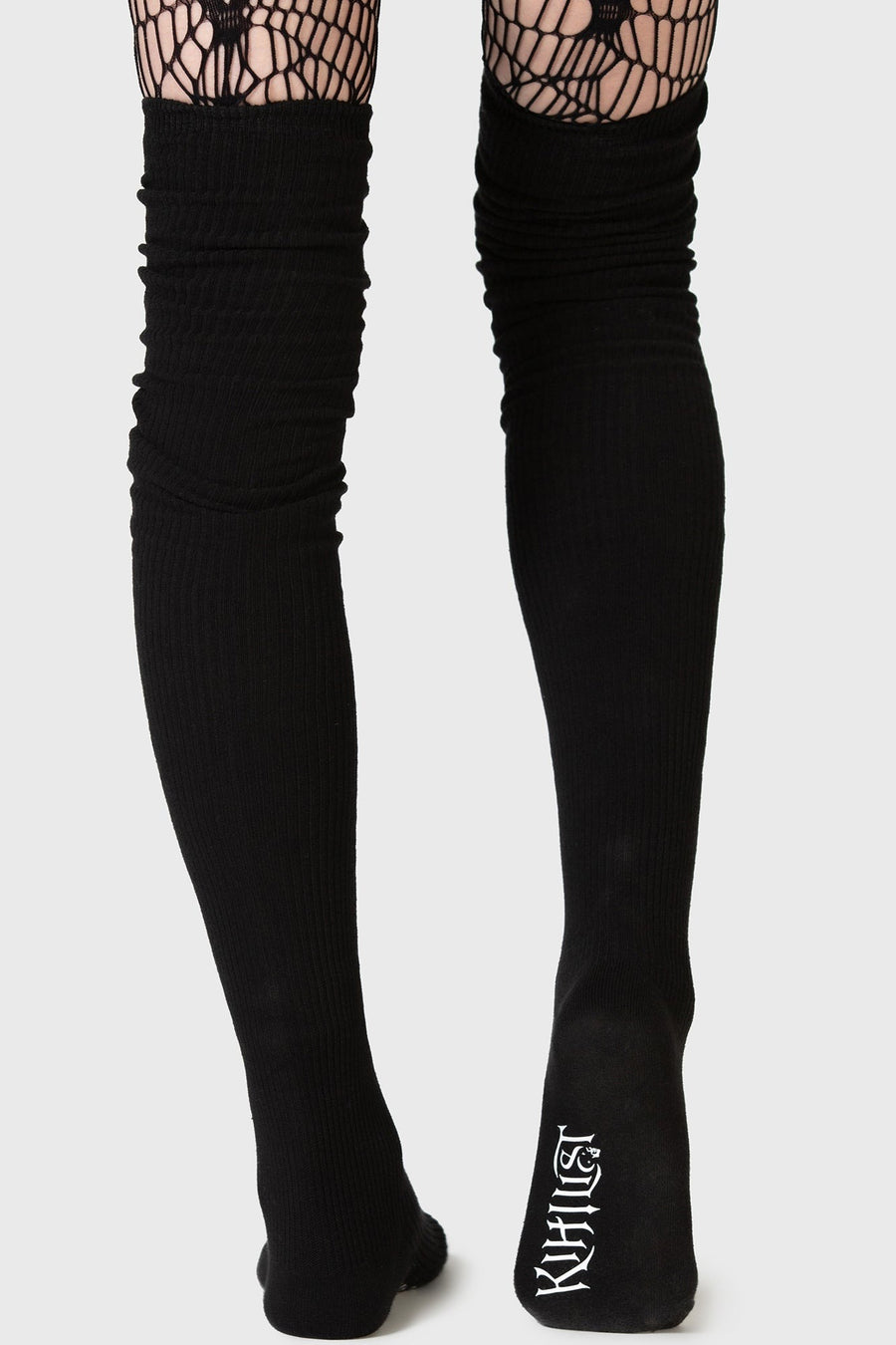 womens emo knee high knitted socks