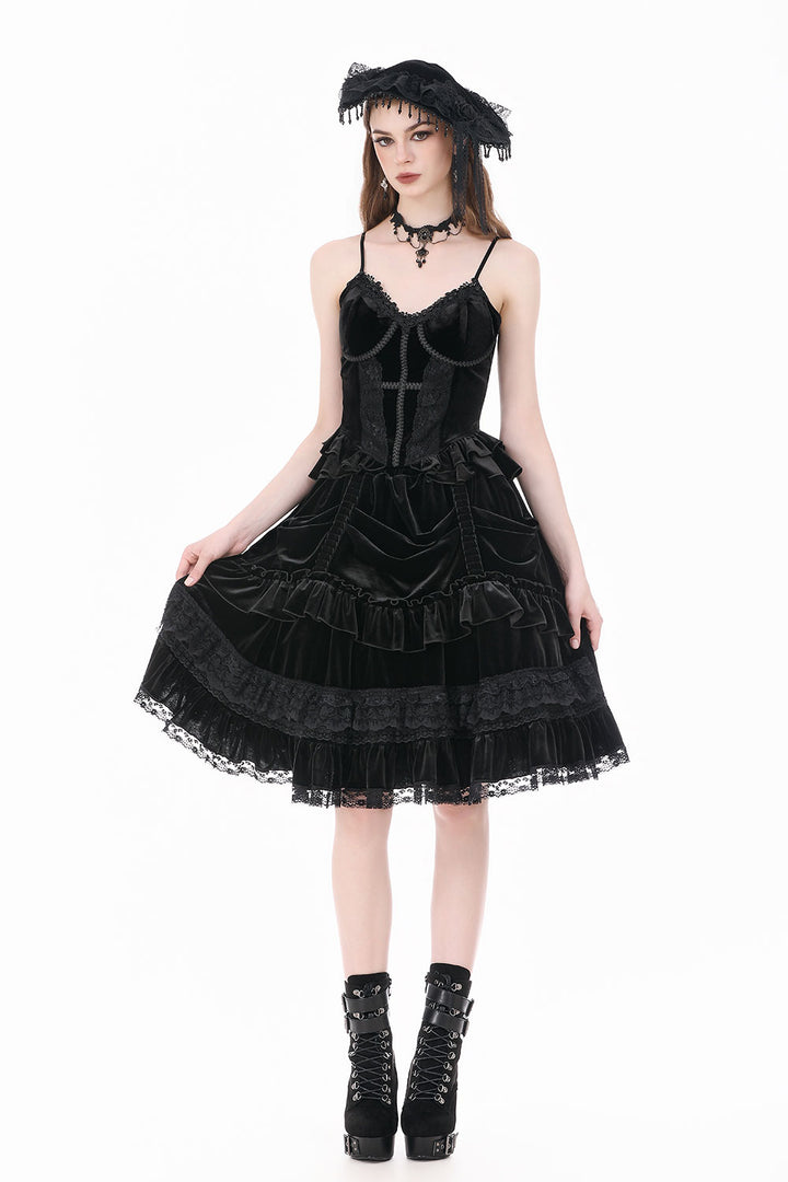 Ruffled lace goth skirt