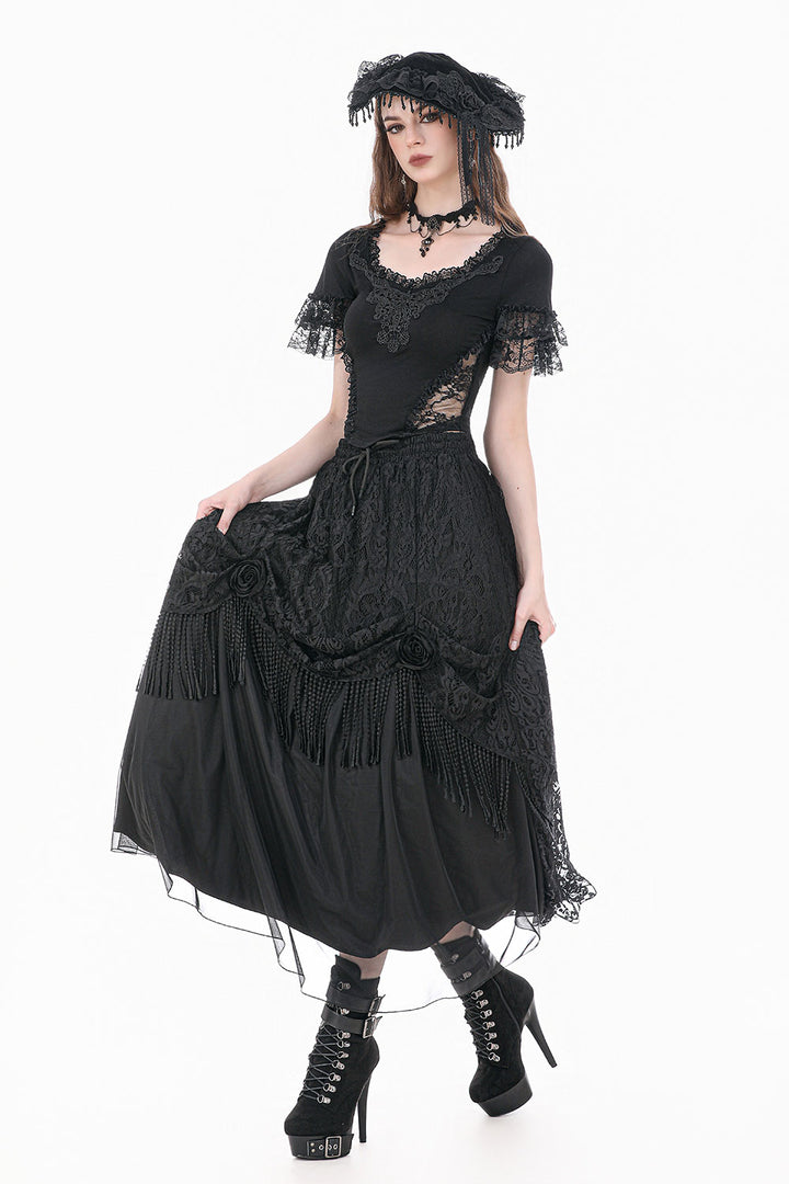 Womens long black skirt