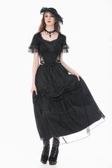 Lace and beaded fringe goth skirt 