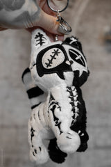 creepy cat plush keychain