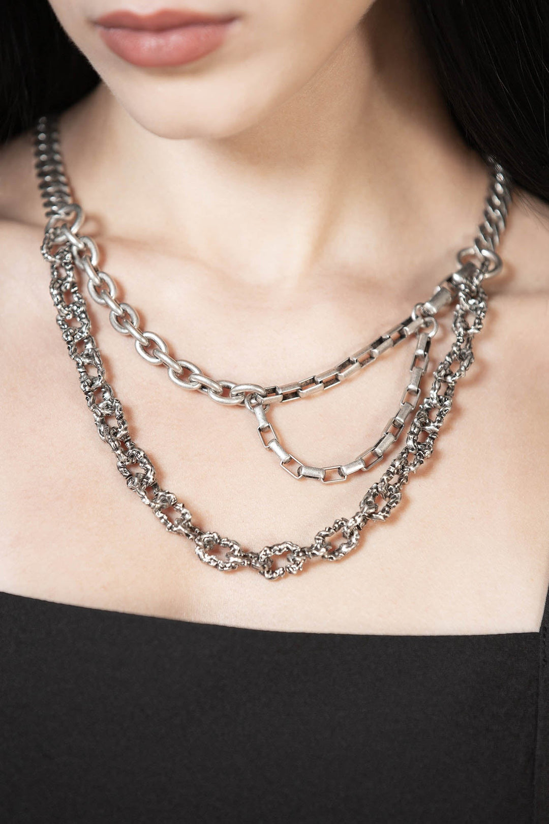 gothic silver chain necklace