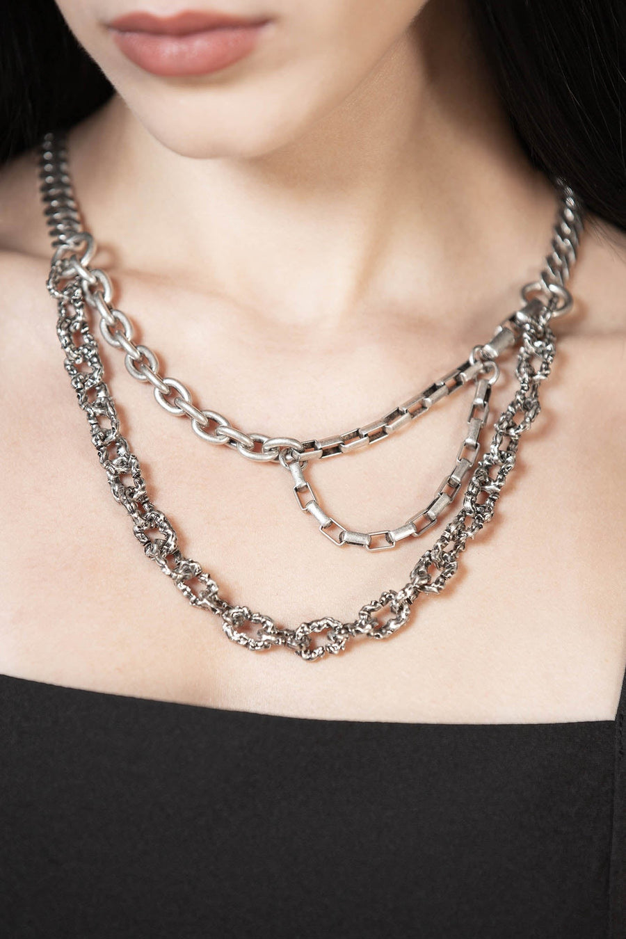 gothic silver chain necklace