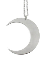 oversized chunky crescent moon necklace on chain